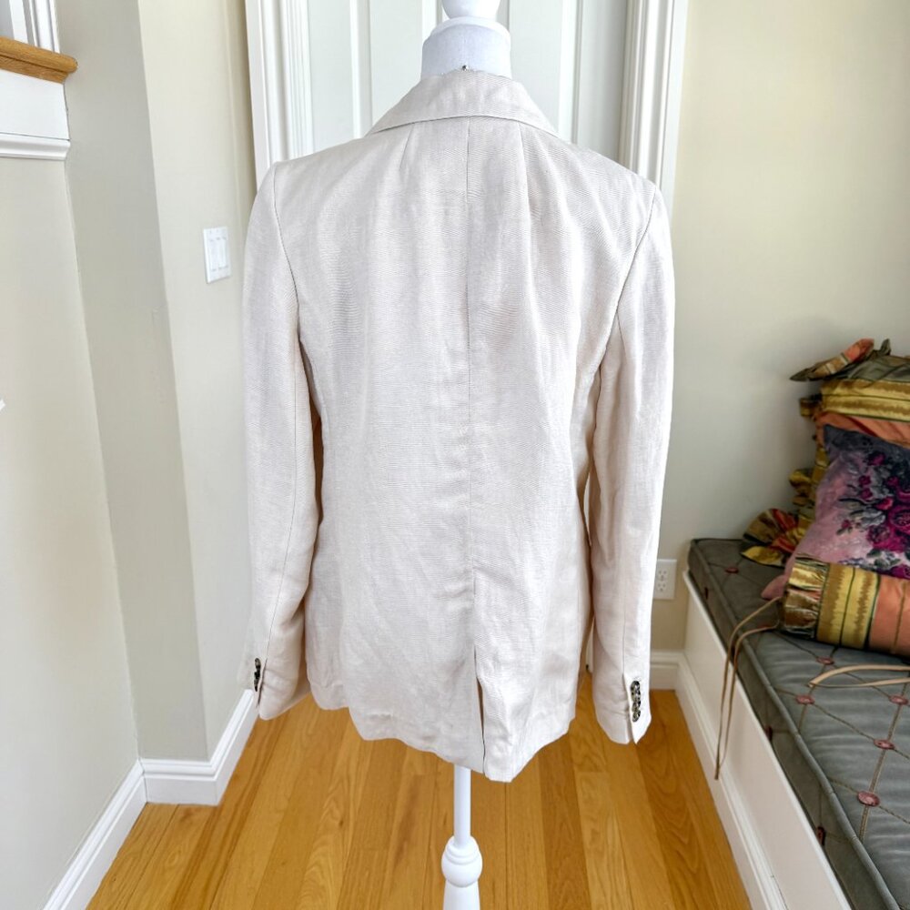 J. Crew Blazer Linen Blend Beige Willa (14) - Picture 4 of 9